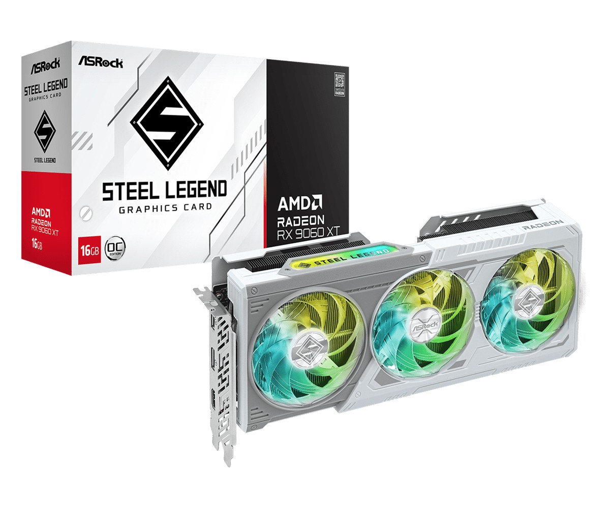 Scheda Video ASRock AMD Radeon 9060 XT SL 16GB GDDR6 Bianco - Immagine 1