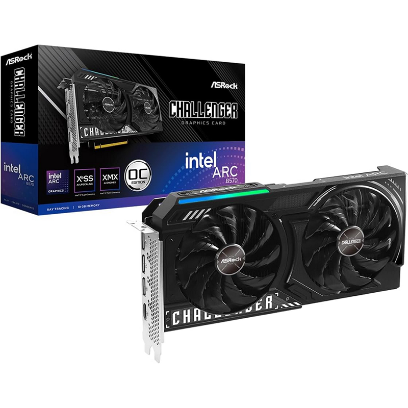Scheda Video ASRock Intel ARC B570 Challenger OC GDDR6 10GB Nero - Immagine 1