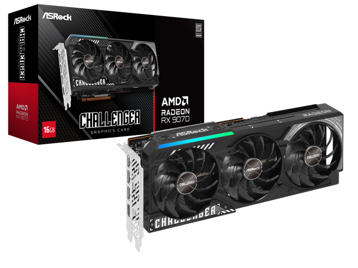Scheda Video AMD ASROCK RADEON RX 9070 Challenger 16GB GDDR6 Nero - Immagine 1