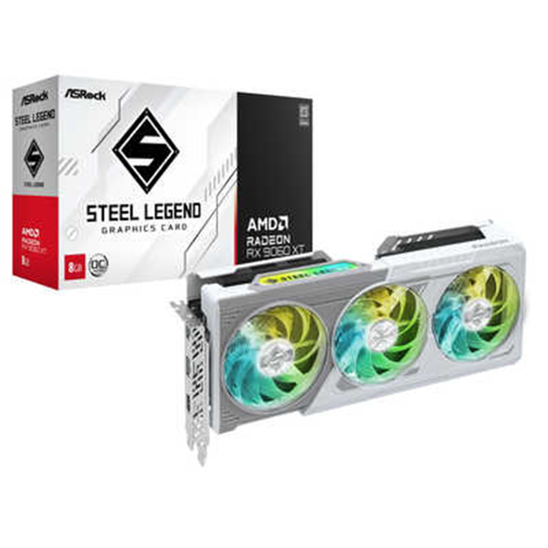 Scheda video ASRock Radeon RX 9060 XT 8GB Steel Legend OC Bianco - Immagine 1