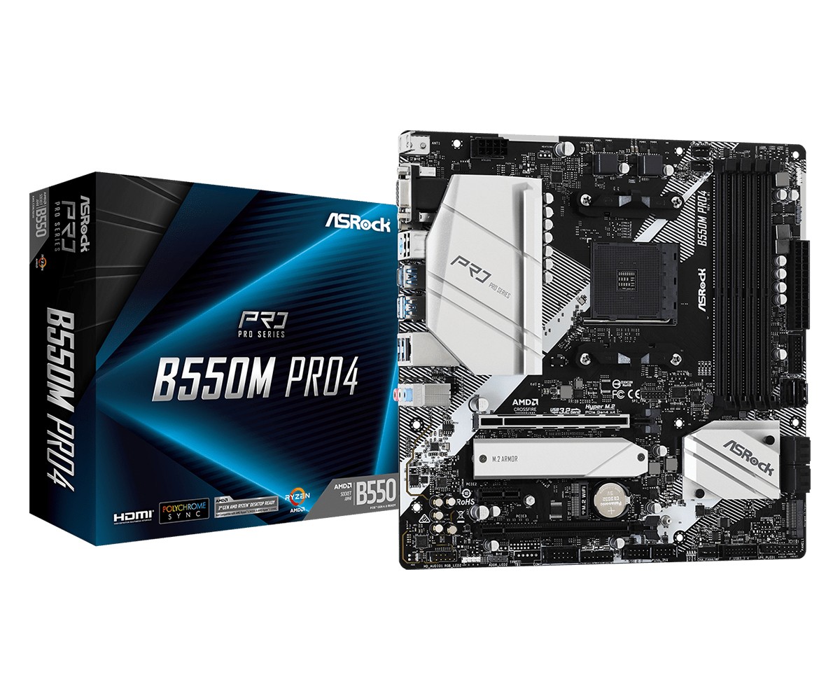 Scheda Madre ASROCK B550M PRO 4 socket AM4 - Immagine 1