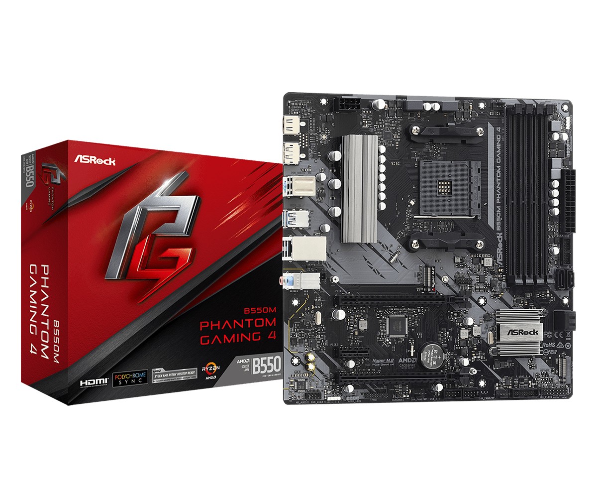 Scheda Madre ASROCK B550M Phantom Gaming 4 socket AM4 - Immagine 1