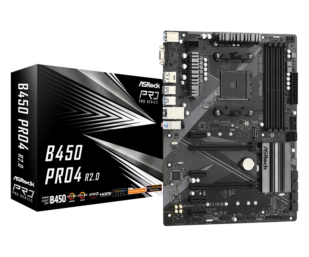 Scheda Madre ASROCK B450 PRO4 R2.0 socket AM4 - Immagine 1