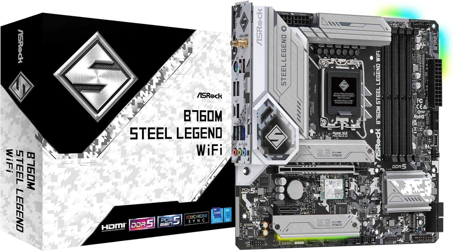 Scheda Madre ASROCK B760M STEEL LEGEND WIFI socket 1700 - Immagine 1