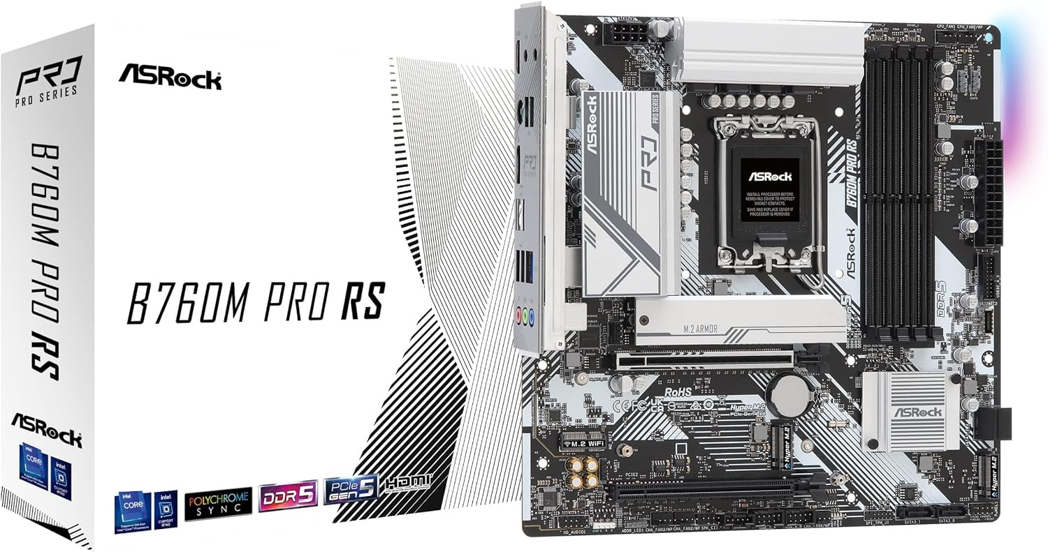 Scheda Madre ASRock B760M Pro RS Intel B760 Socket 1700 DDR5 - Immagine 1