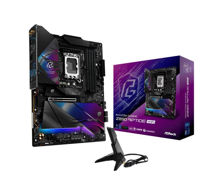 Scheda Madre ASRock Z890 Riptide Phantom Gaming WIFI LGA1851 ATX DDR5 Nero - Immagine 1