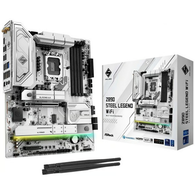 Scheda Madre ASRock Z890 Steel Legend WIFI LGA1851ATX DDR5 Bianco - Immagine 1