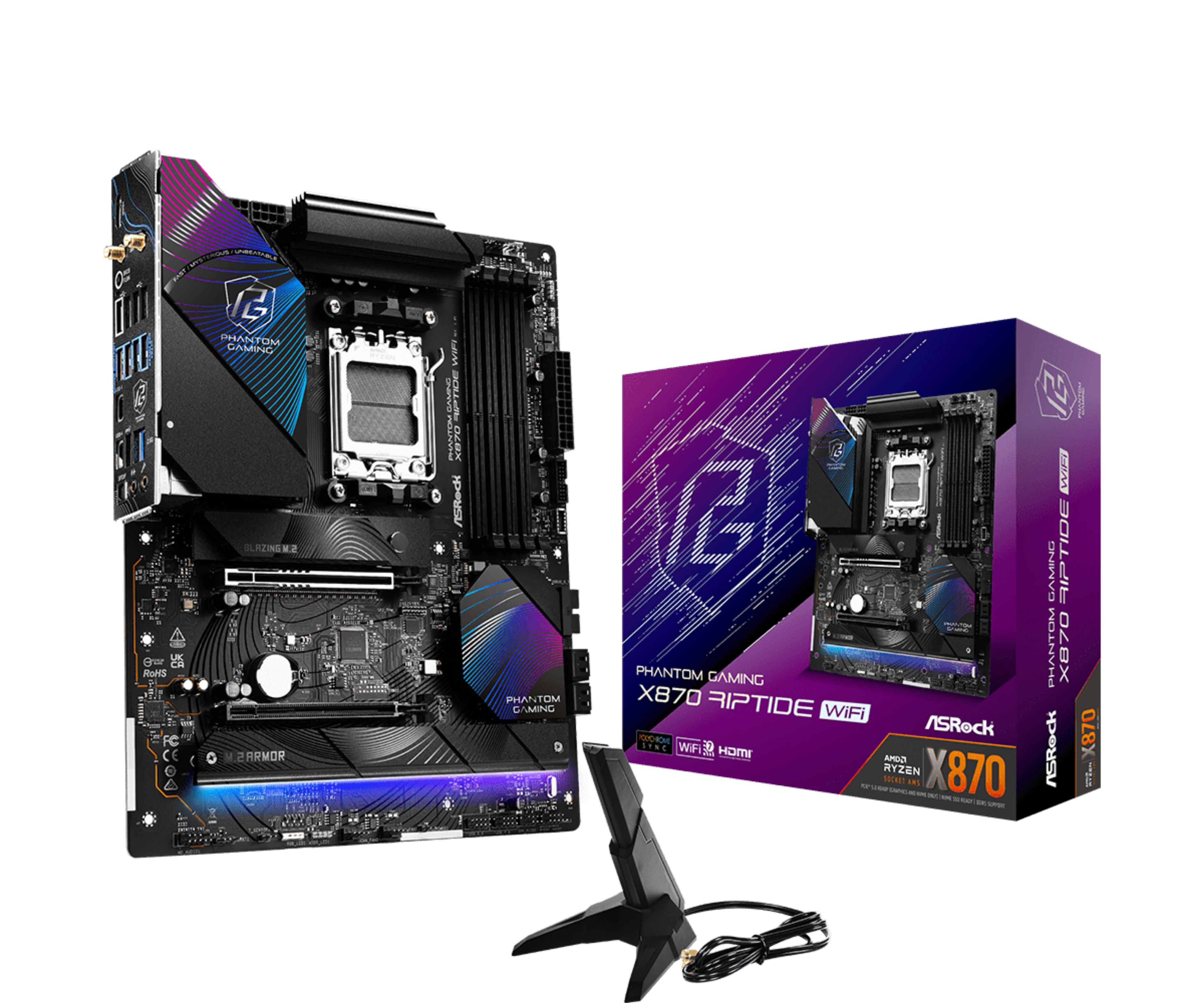 Scheda Madre ASRock X870 Riptide WiFi AMD X870 Socket AM5 DDR5 - Immagine 1