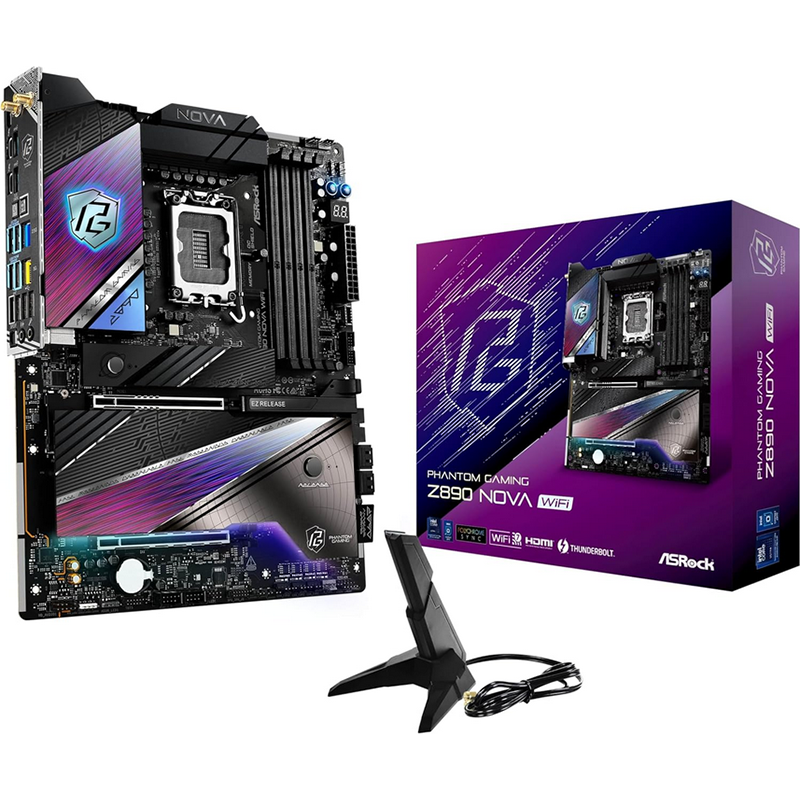 Scheda Madre ASRock Z890 Nova Phantom Gaming WIFI LGA1851 ATX DDR5 Nero - Immagine 1