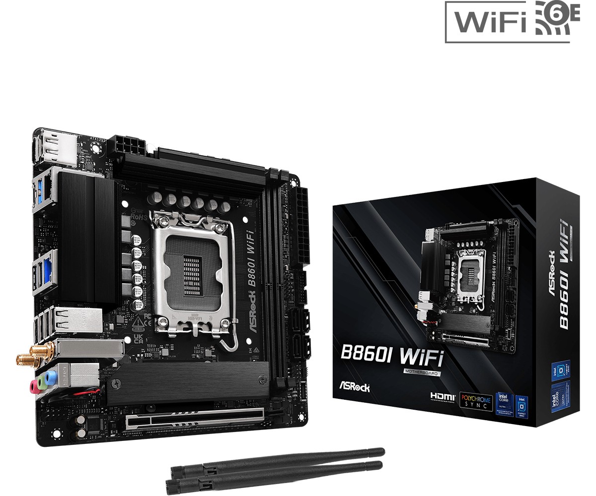 Scheda Madre ASROCK B860I WIFI LGA 1851 DDR5 Mini ITX - Immagine 1
