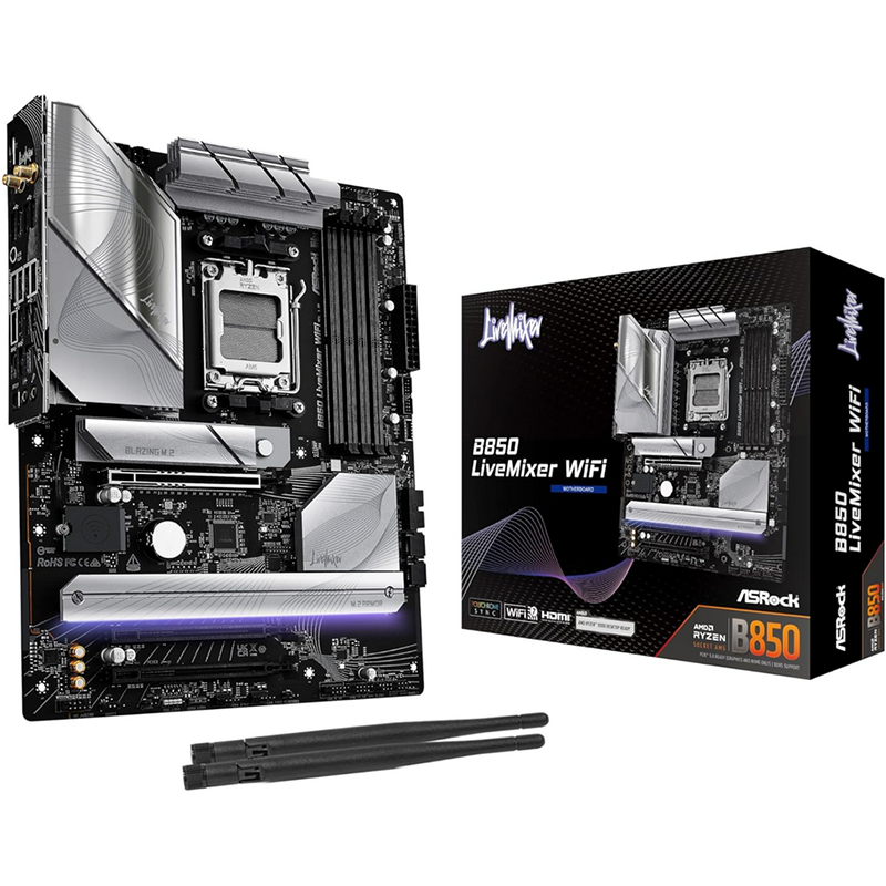 Scheda Madre ASROCK B850 LiveMixer WIFI Socket AM5 DDR5 ATX - Immagine 1