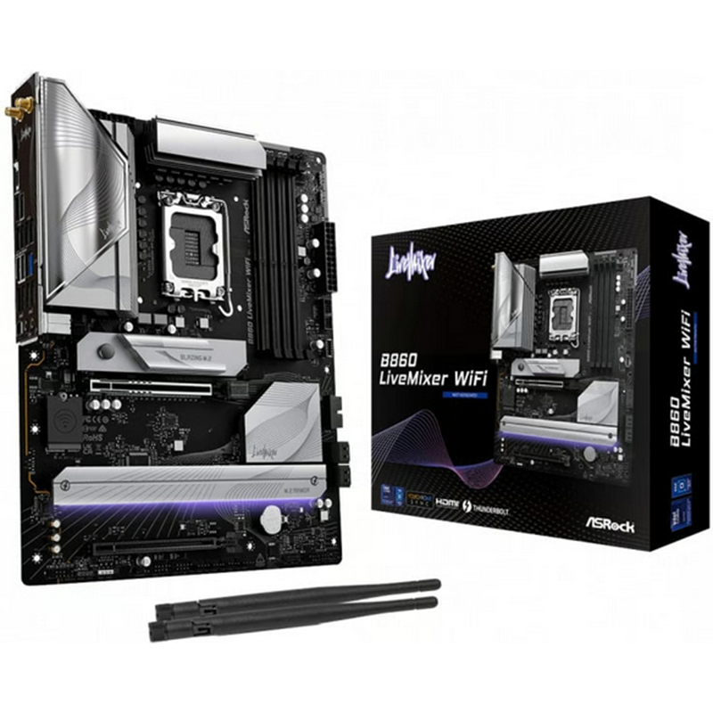 Scheda Madre ASROCK B860 LiveMixer WIFI LGA 1851 DDR5 ATX - Immagine 1