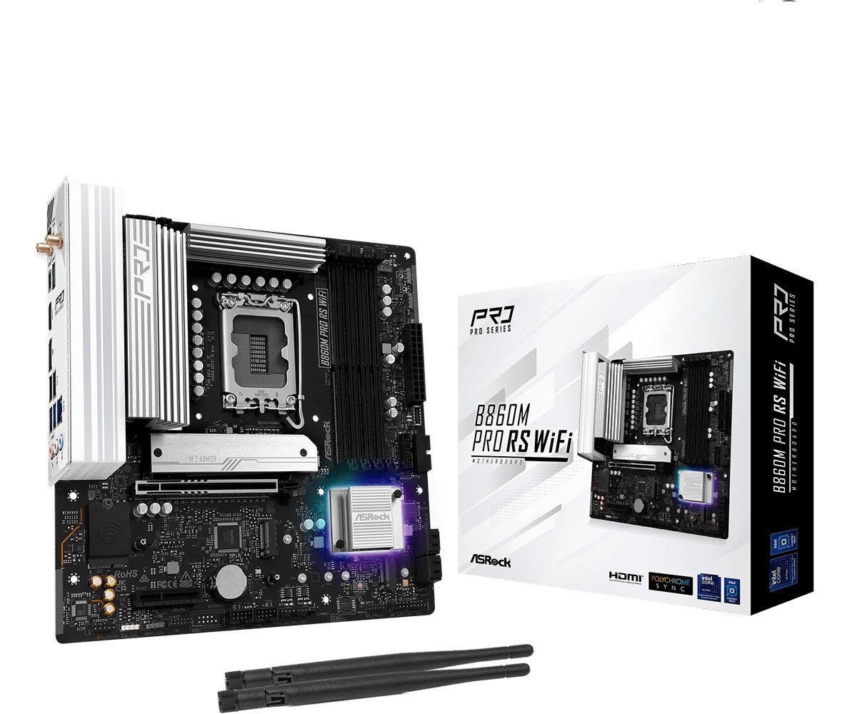 Scheda Madre ASROCK B860M Pro RS WiFi Micro-ATX DDR5 Socket LGA 1851 - Immagine 1