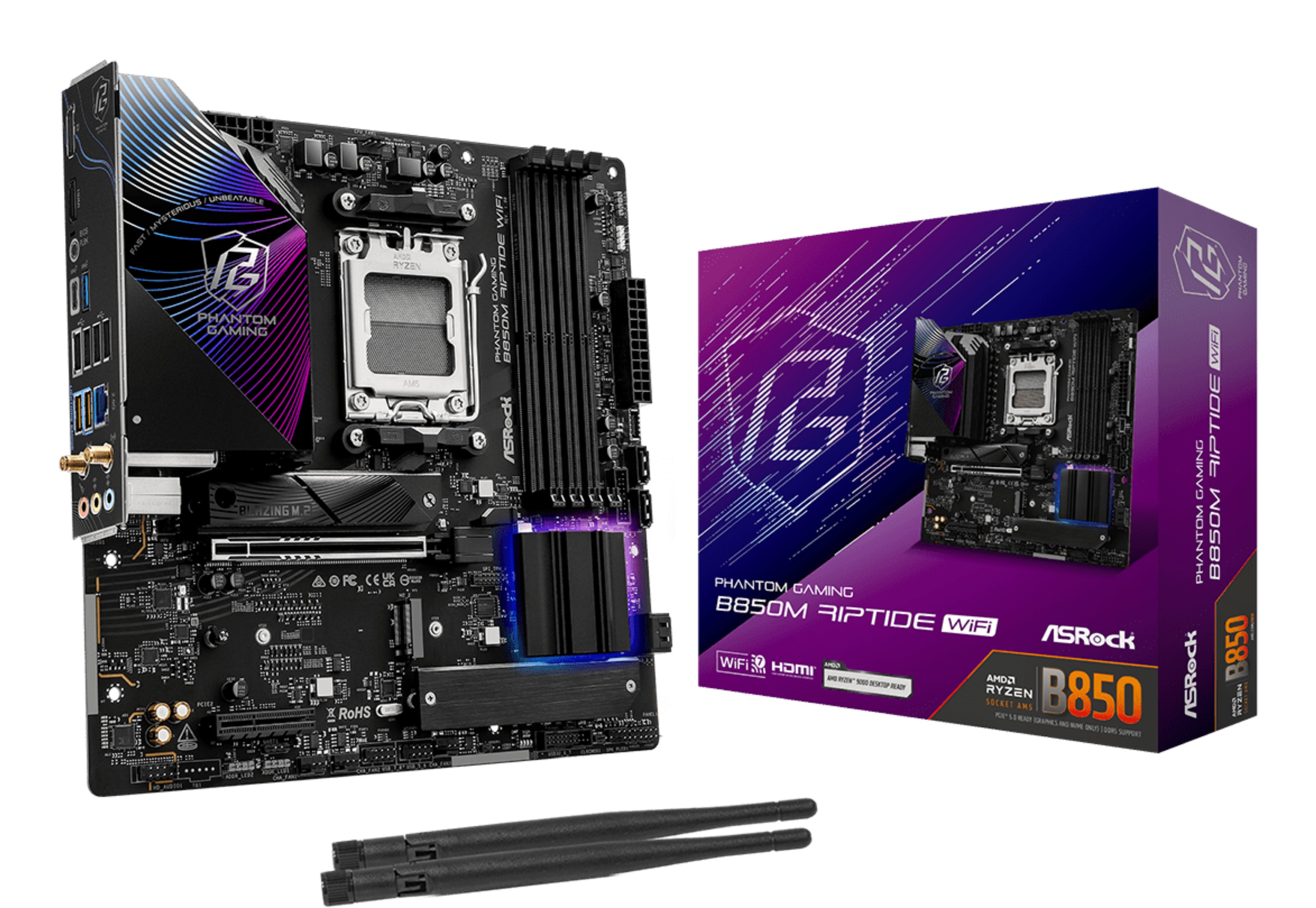 Scheda Madre ASROCK B850M Riptide WiFi Micro-ATX DDR5 Socket AM5 - Immagine 1