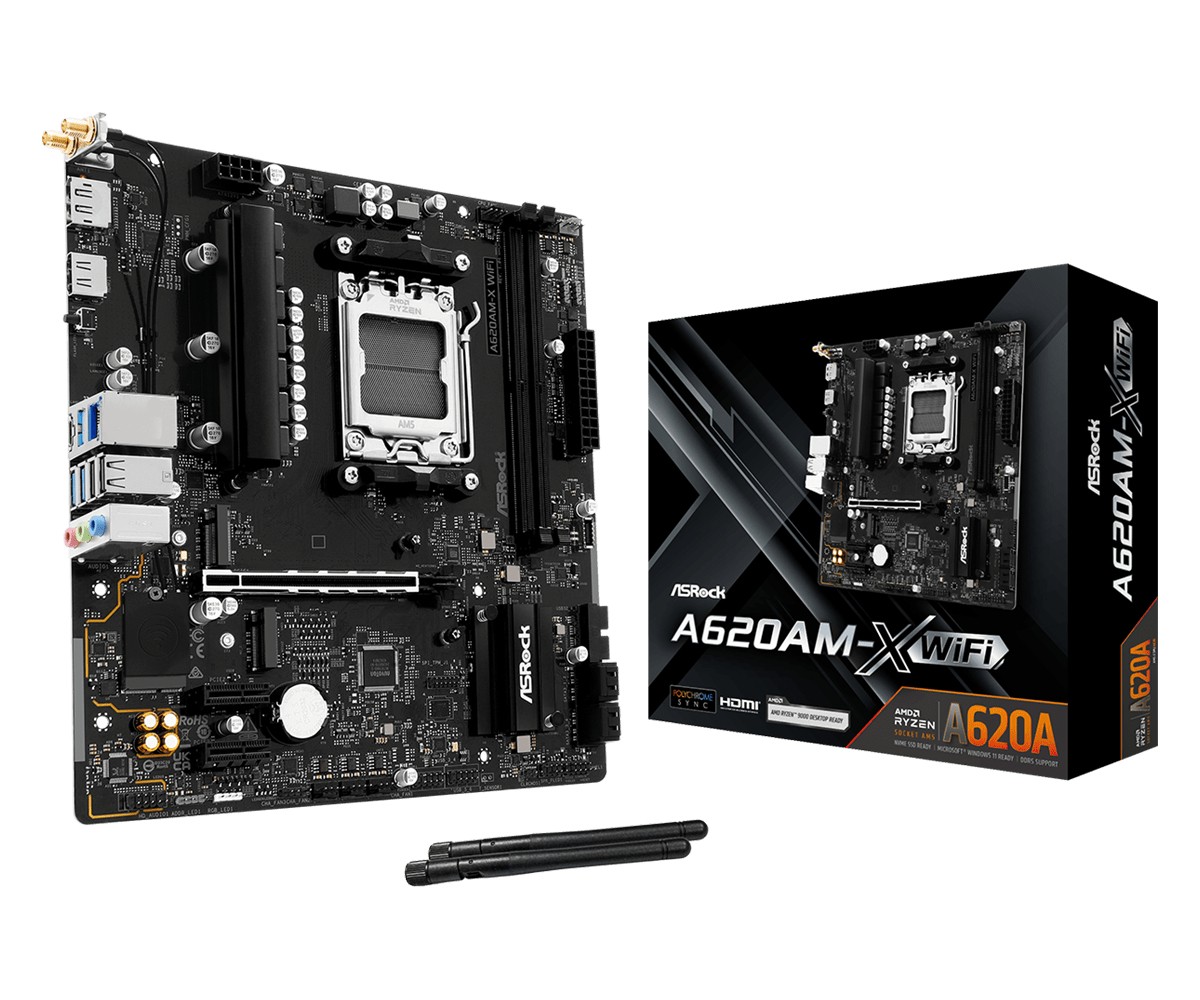 Scheda Madre Asrock A620AM-X WiFi AMD A620A Socket AM5 micro ATX - Immagine 1