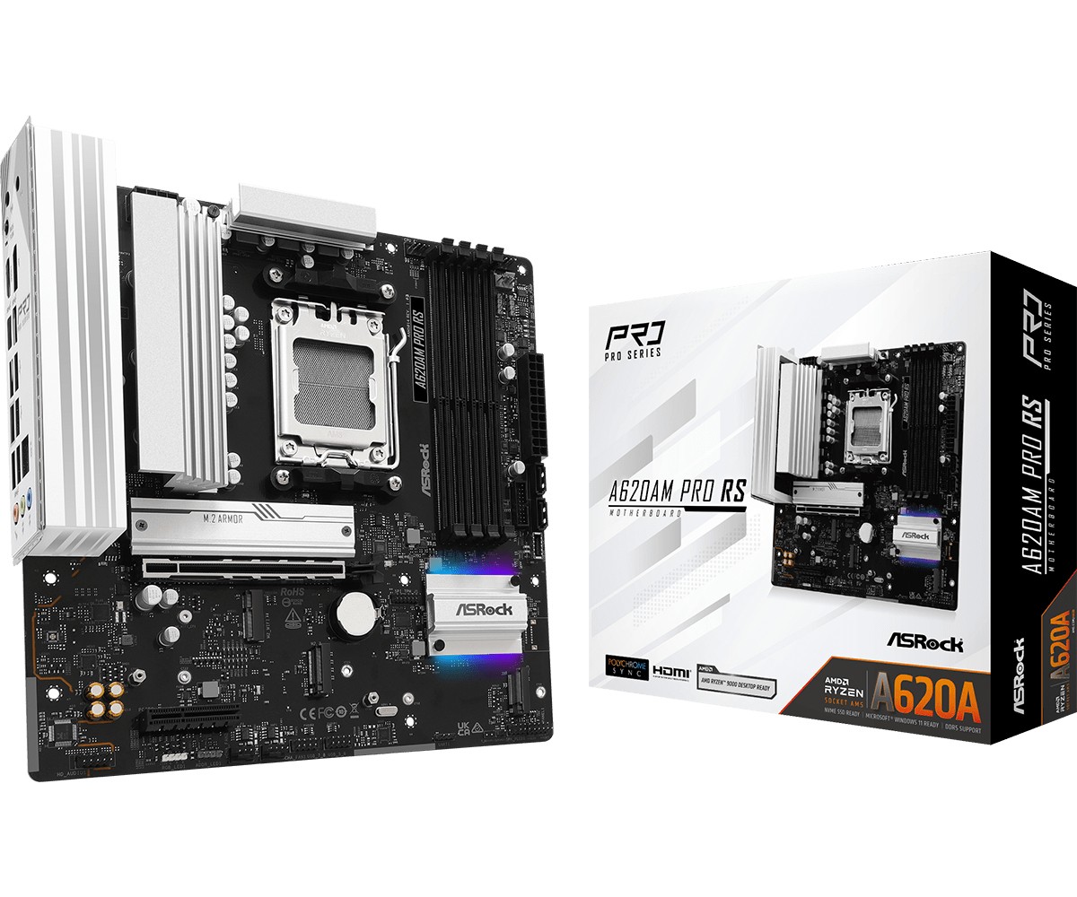 Scheda Madre Asrock A620AM Pro RS AMD A620A Socket AM5 micro ATX - Immagine 1
