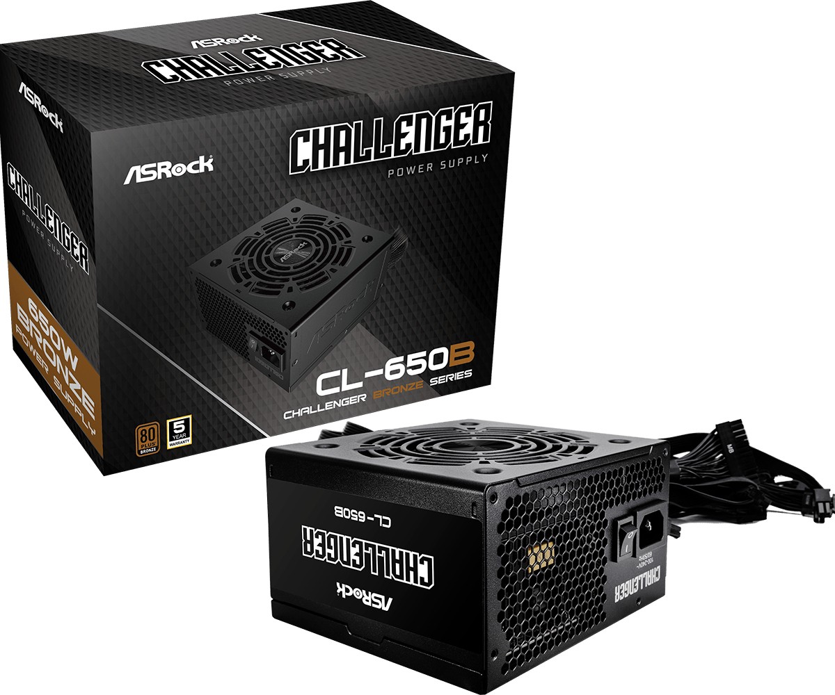 Alimentatore Asrock Challenger CL-650B 80Plus Bronze ATX 650w Nero - Immagine 1