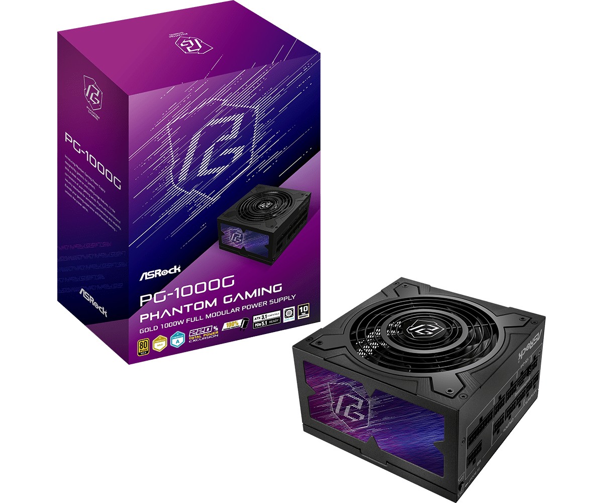 Alimentatore Asrock Phantom Gaming PG-1000G 750 W 20+4 pin ATX Nero - Immagine 1