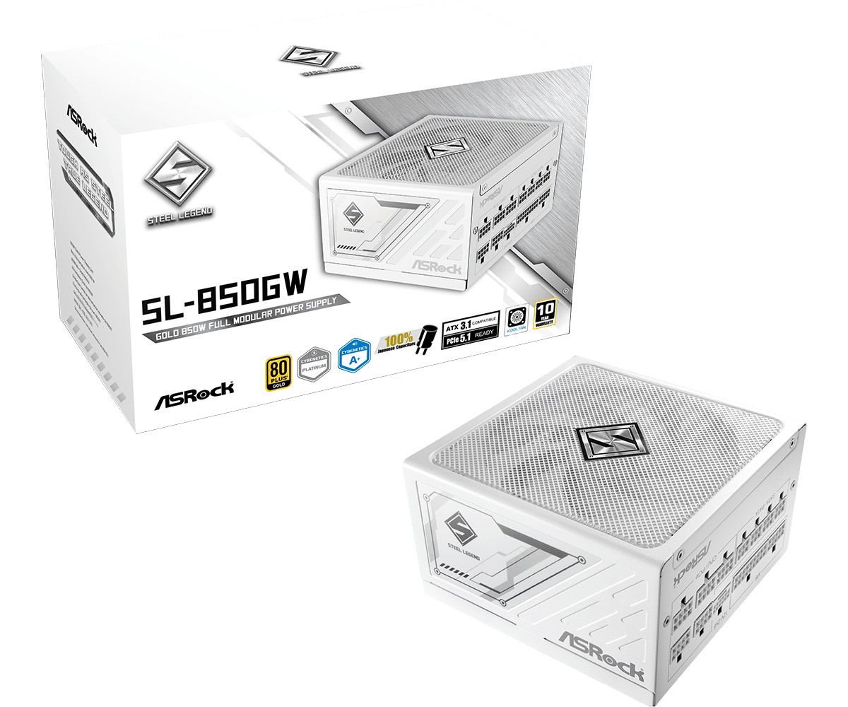 Alimentatore Asrock SL-850GW Steel Legend 850 W 20+4 pin ATX Bianco - Immagine 1