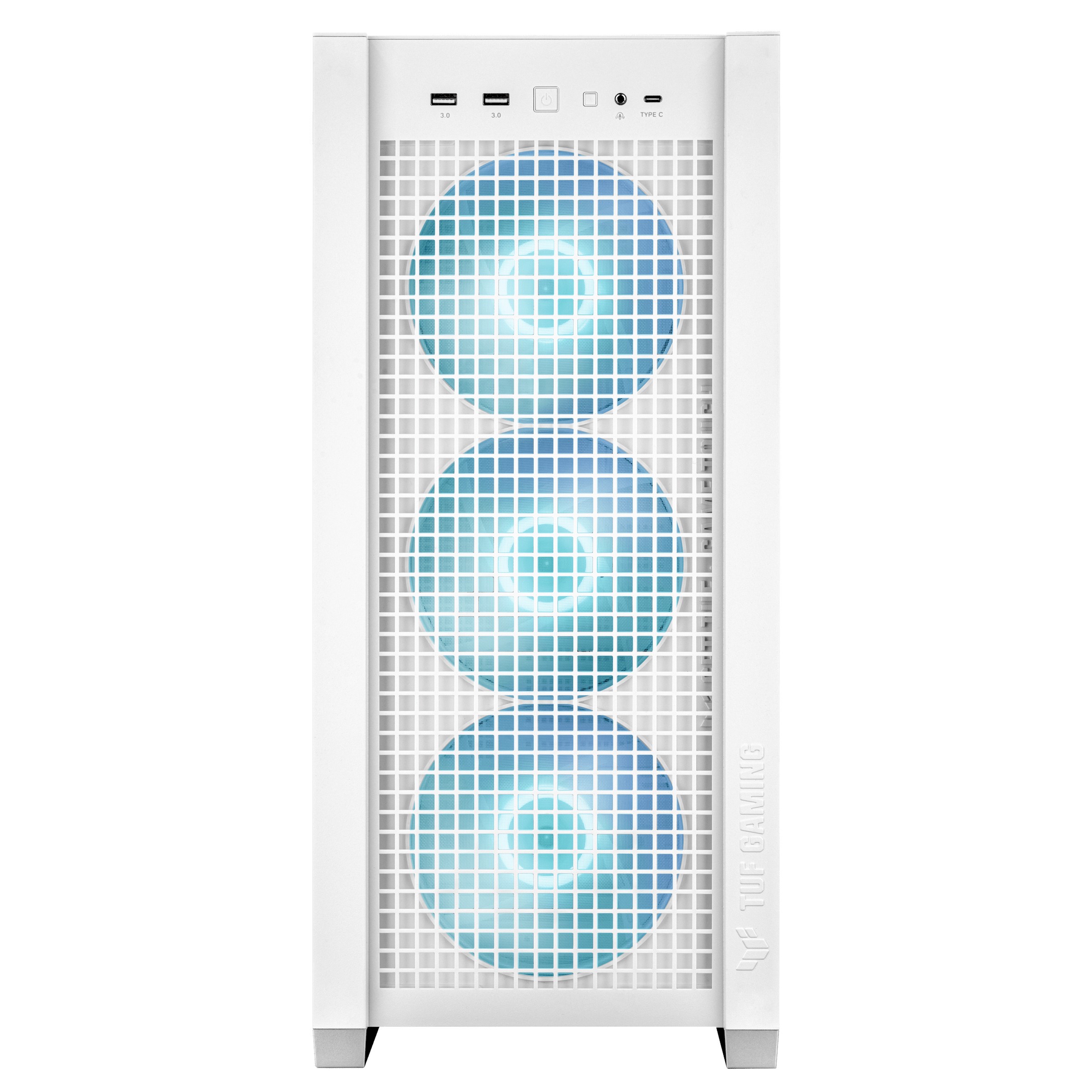 Vase ASUS TUF Gaming GT302 TG ARGB Bianco Midi Tower BTF Vetro Temperato - Immagine 1