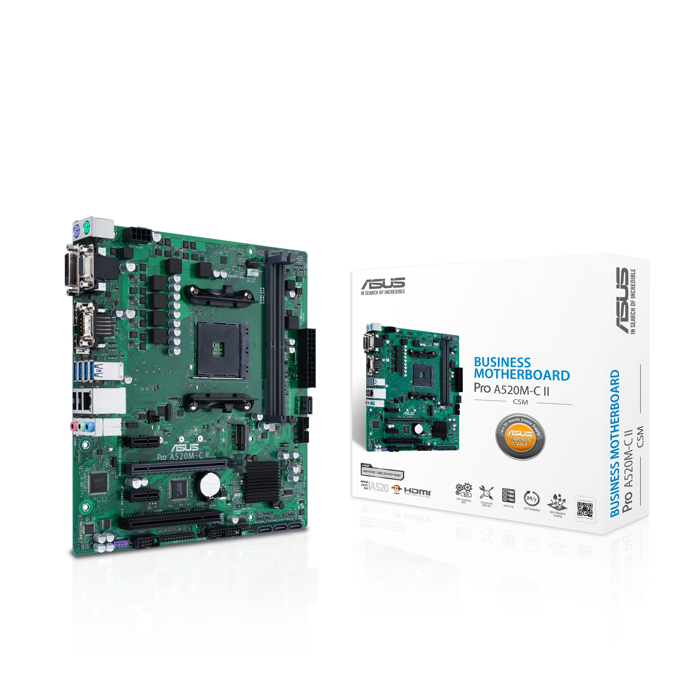 Scheda Madre ASUS PRO A520M-C II/CSM socket AM4 - Immagine 1