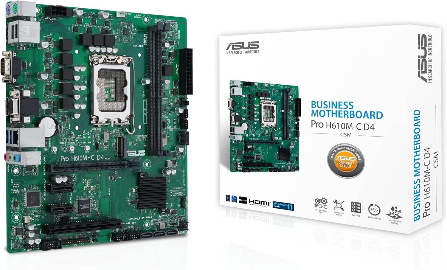 Scheda Madre ASUS PRO H610M-C-CSM D4 socket 1700