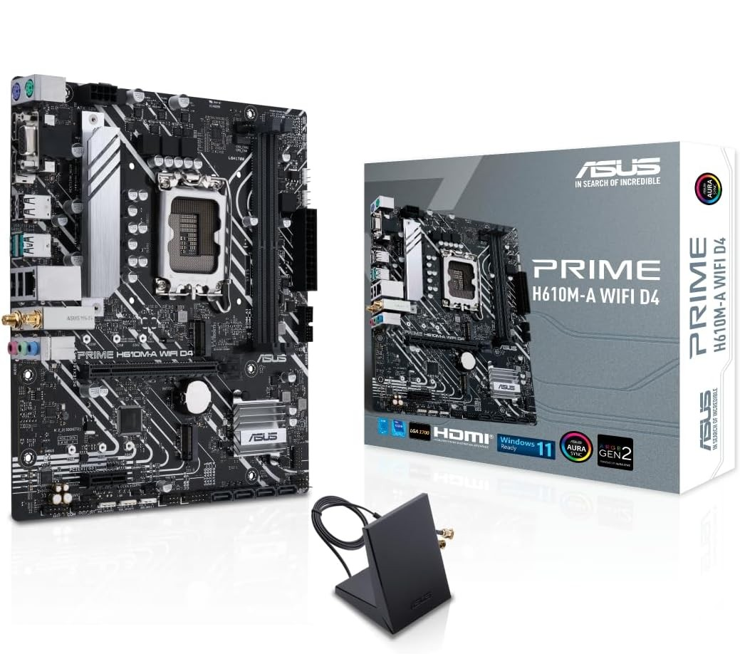 Scheda Madre Intel ASUS PRIME H610M-A WI-FI DDR4 LGA 1700 Micro-ATX - Immagine 1