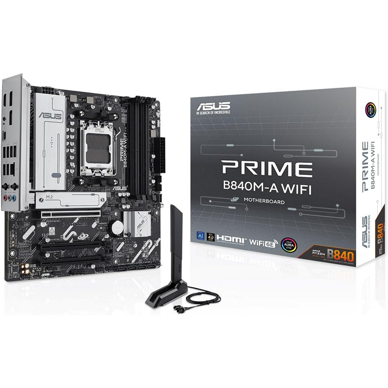 Scheda Madre Asus PRIME B840M-A WiFi AM5 DDR5 ATX Bianco - Immagine 1
