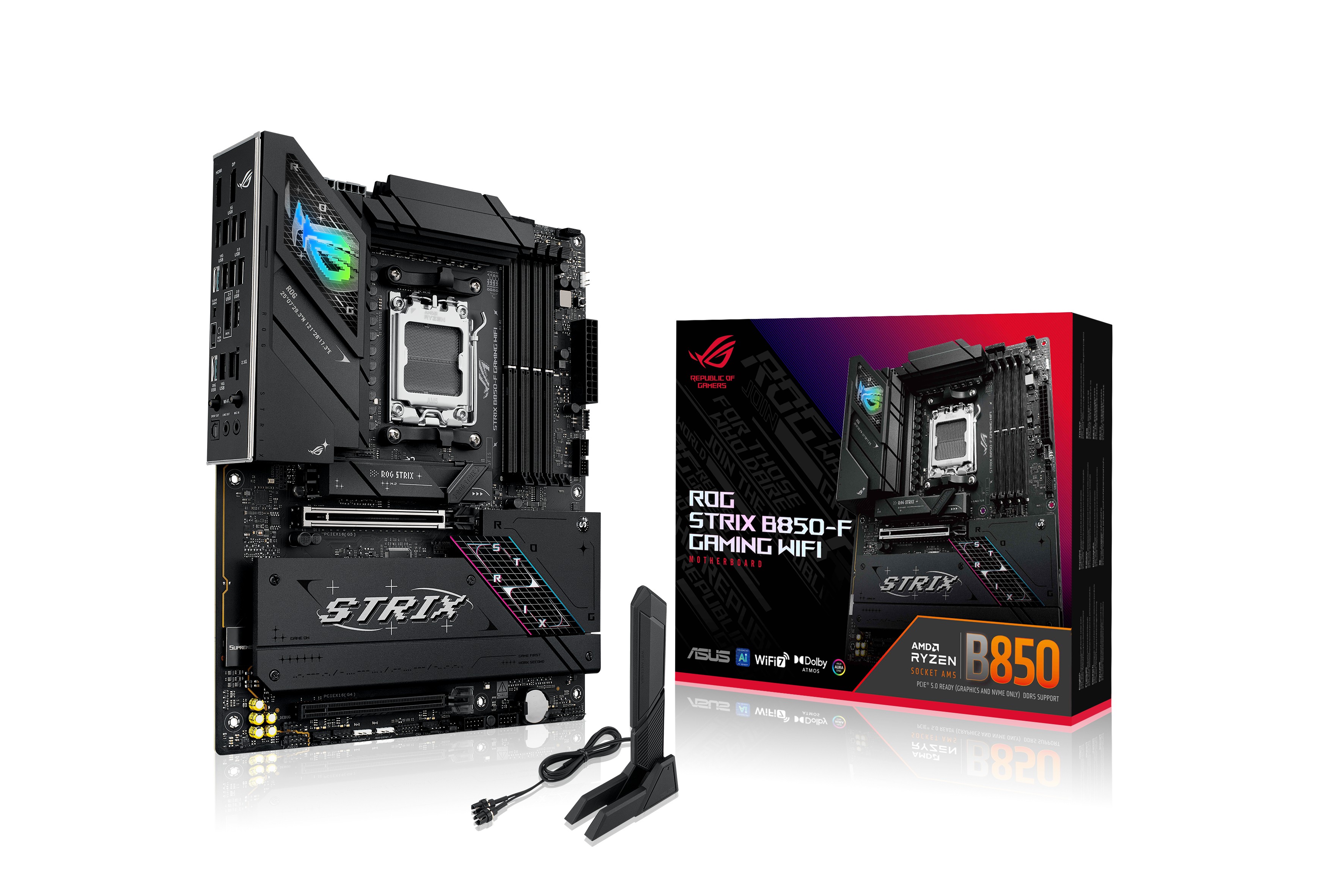 Scheda Madre Asus ROG STRIX B850-F Gaming Wifi AM5 DDR5 ATX Nero - Immagine 1