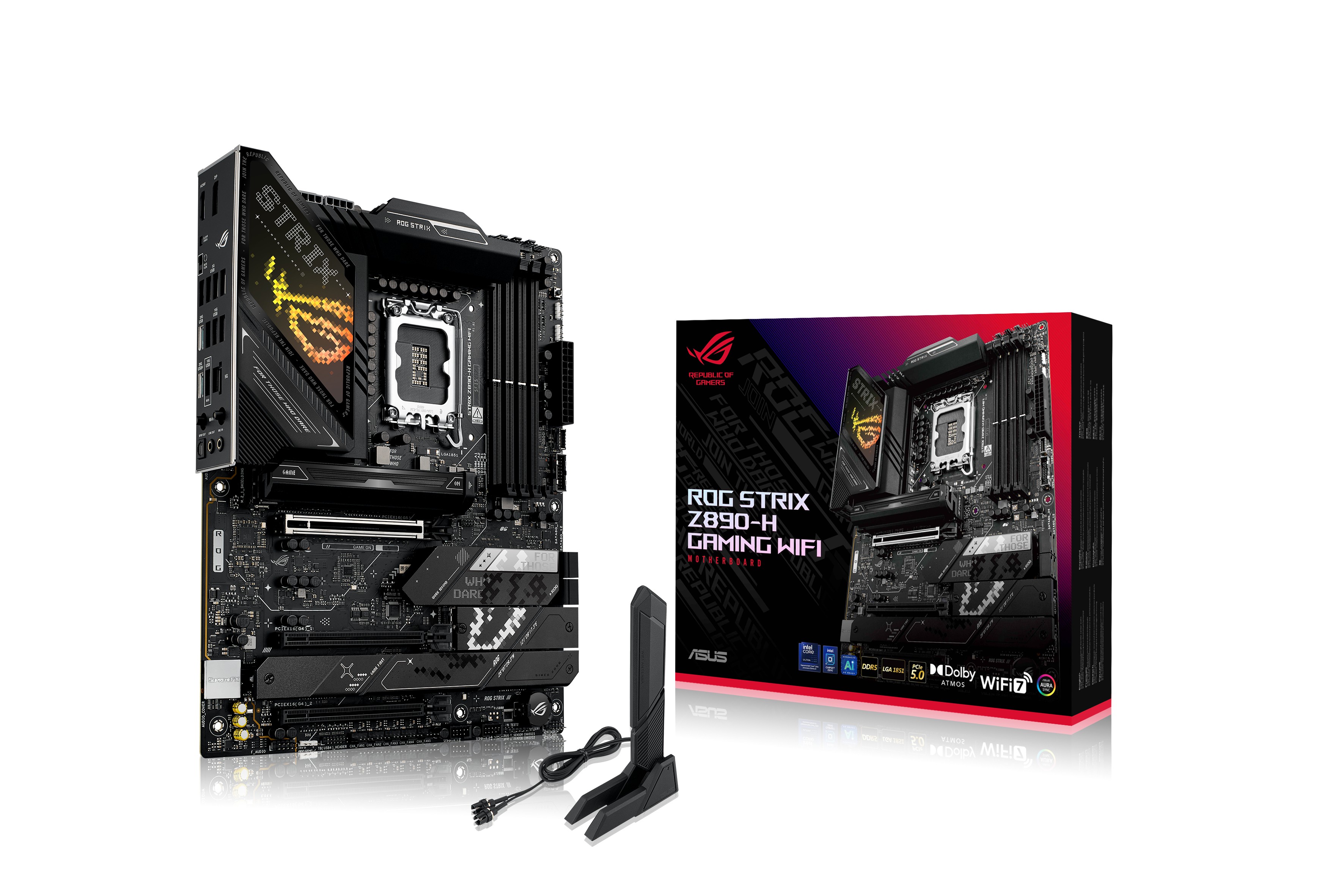 Scheda Madre Asus Rog Strix Z890-H Gaming WiFi LGA 1851 DDR5 ATX Nero - Immagine 1