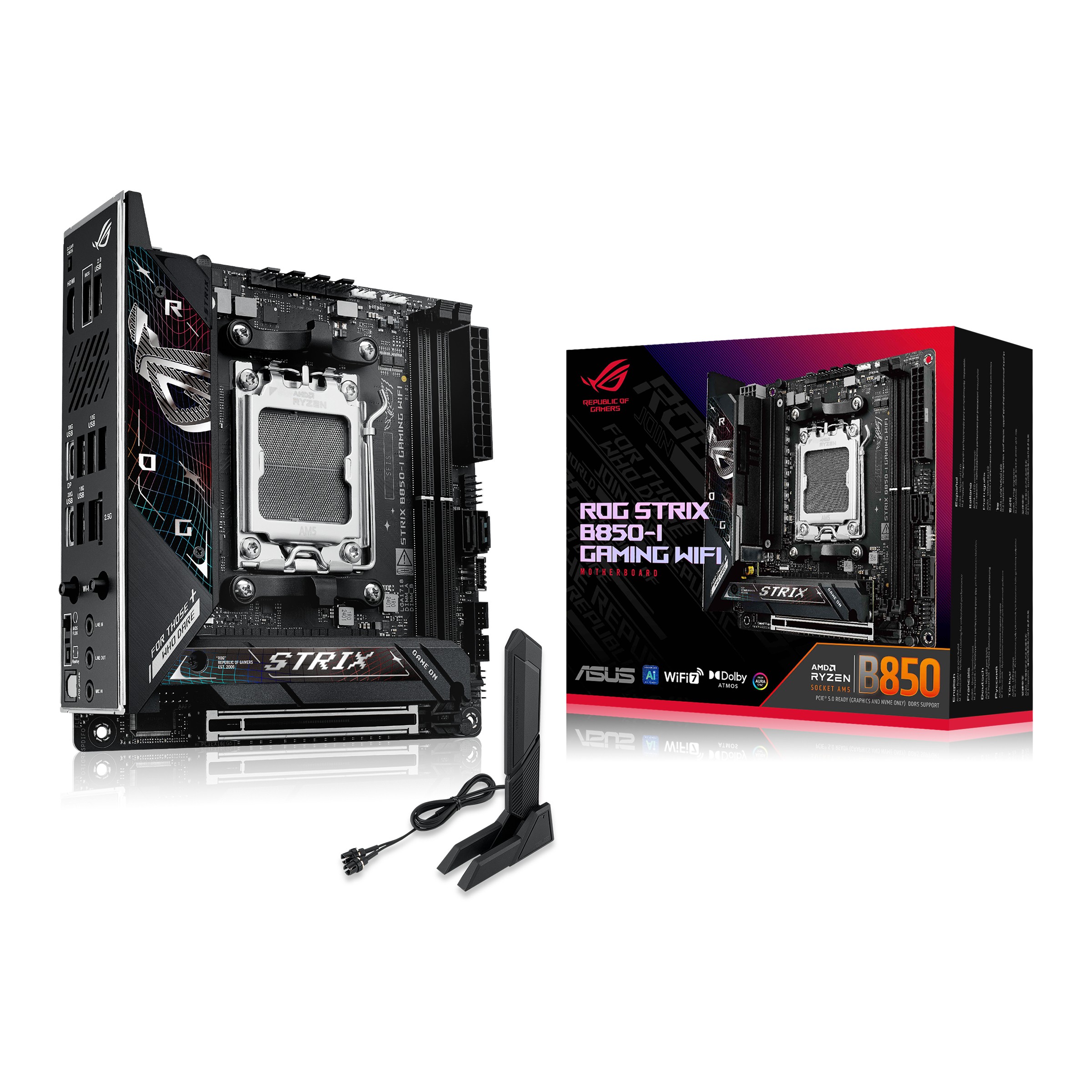 Scheda Madre Asus ROG STRIX B850-I Gaming Wifi AM5 DDR5 MiniITX Nero - Immagine 1