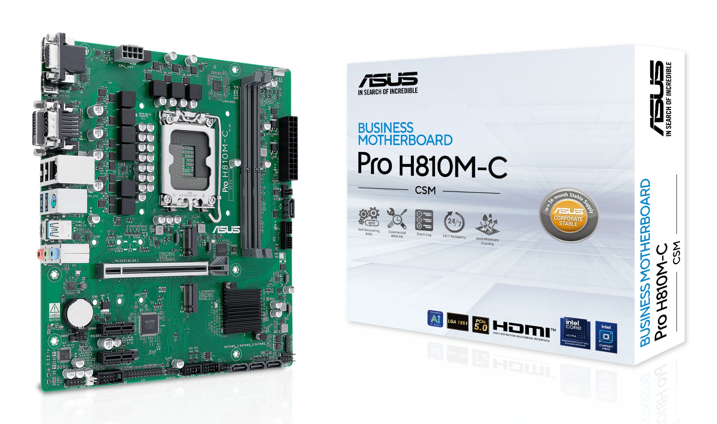 Scheda Madre ASUS PRO H810M-C CSM Micro-ATX DDR5 Socket LGA 1851 - Immagine 1