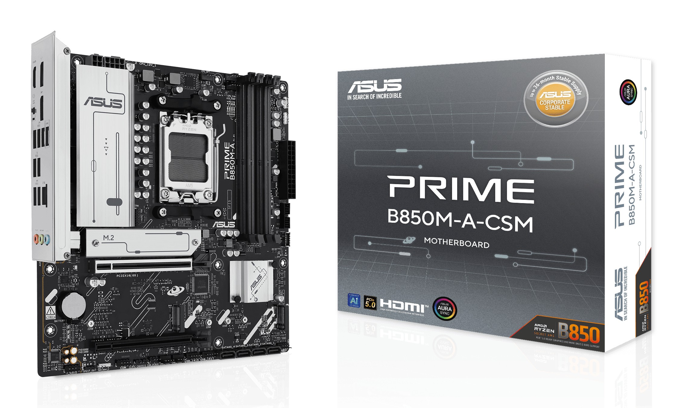 Scheda Madre ASUS PRIME B850M A CSM Micro-ATX DDR5 Socket AM5 - Immagine 1