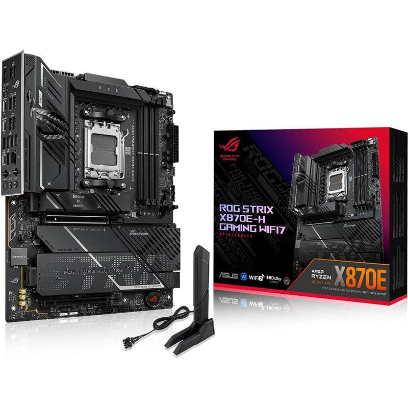 Scheda Madre ASUS ROG STRIX X870E-H Gaming WIFI7 AM5 DDR5 ATX Nero - Immagine 1