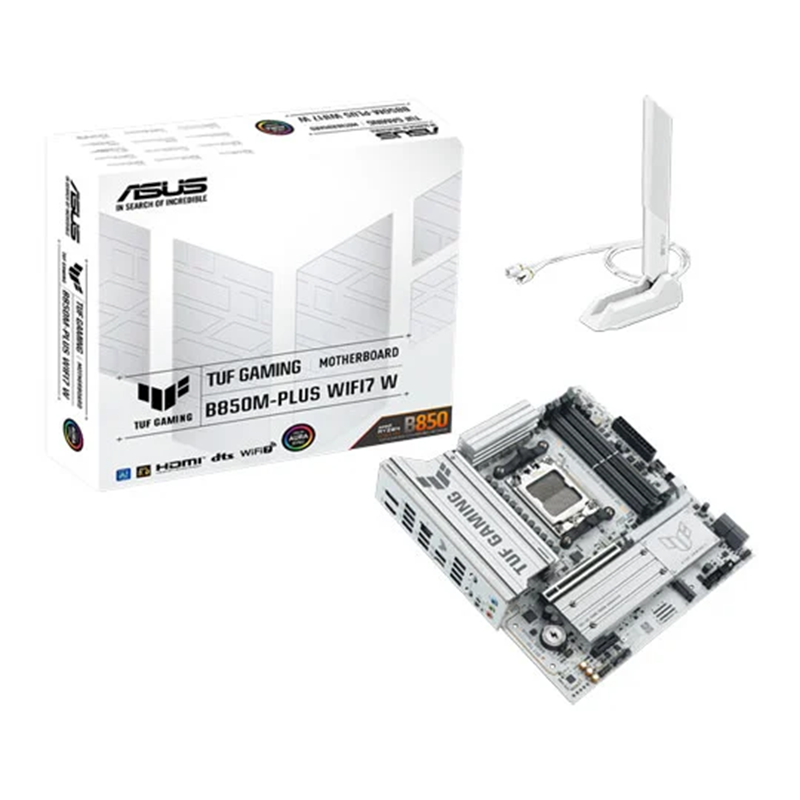 Scheda Madre ASUS TUF B850M-PLUS GAMING WIFI7 W AM5 DDR5 Micro-ATX Bianco - Immagine 1