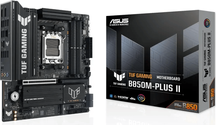 Scheda Madre ASUS TUF B850M-PLUS II GAMING AM5 DDR5 Micro-ATX Nero - Immagine 1