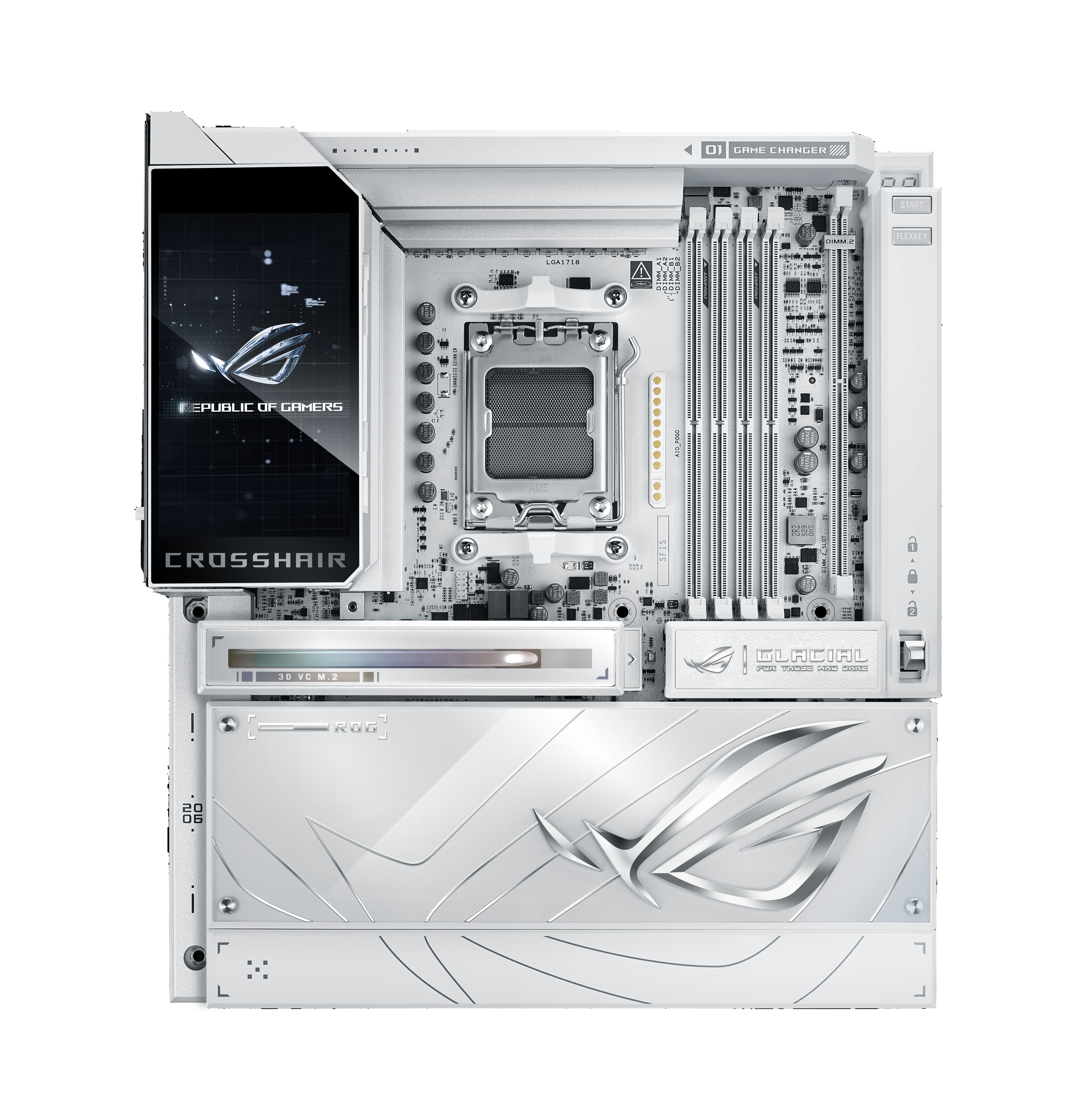 Scheda Madre ASUS ROG CROSSHAIR X870E GLACIAL AM5 E-ATX Bianco - Immagine 1