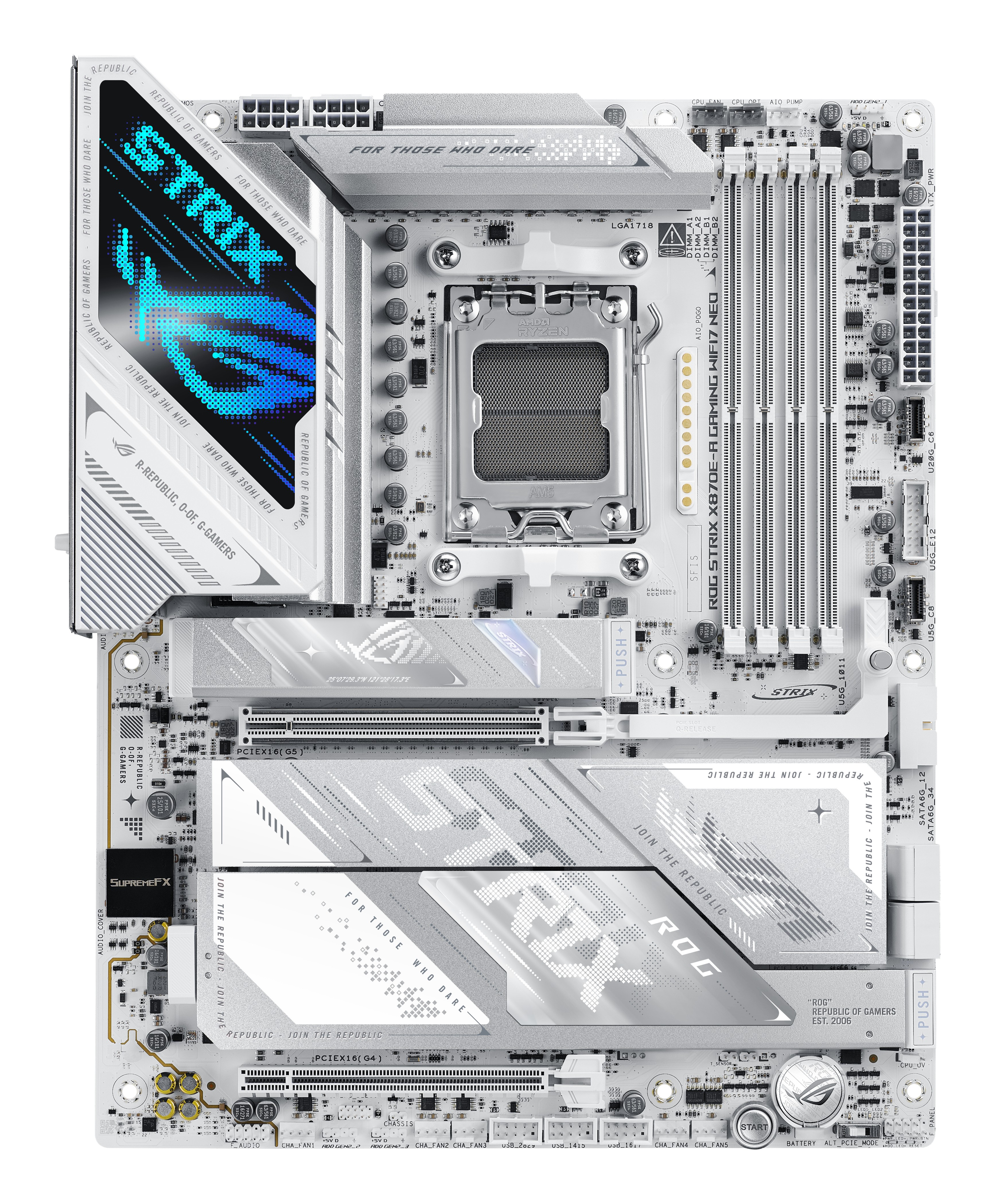 Scheda Madre ASUS ROG STRIX X870E-A GAMING WIFI7 NEO AM5 DDR5 ATX Bianco - Immagine 1