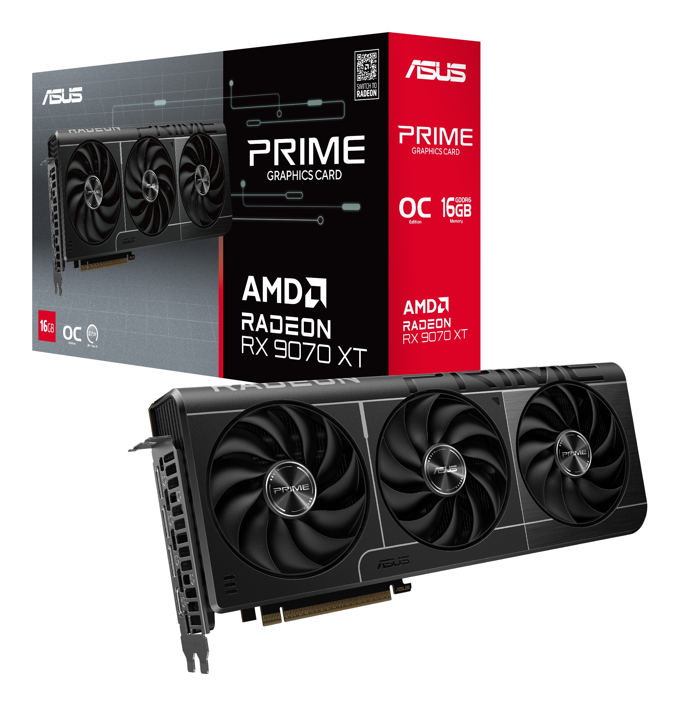 Scheda Video AMD Asus Prime RX 9070XT Fight Edition 16GB OC GDDR6 Nero - Immagine 1