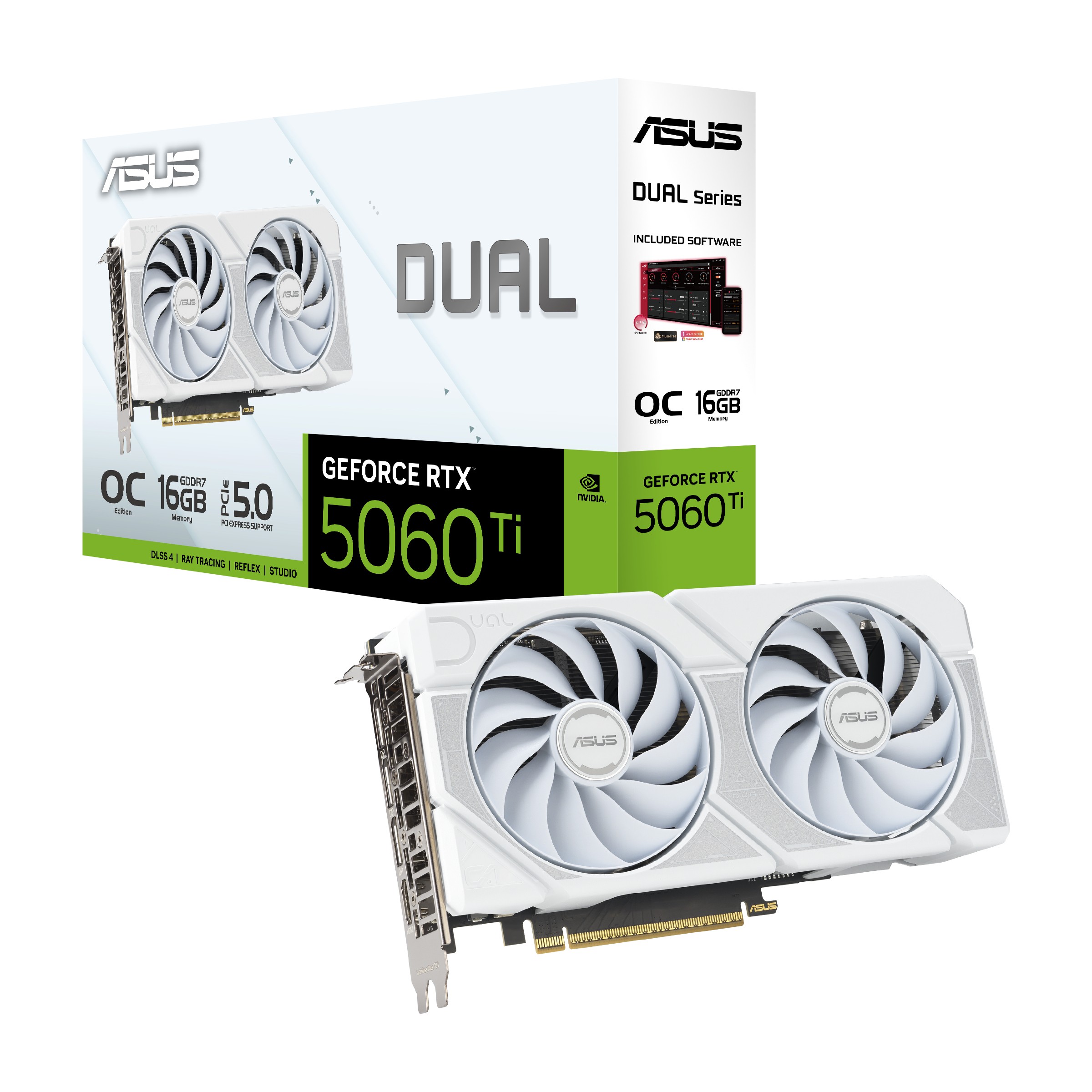 Scheda video Asus GeForce RTX 5060TI 16GB Dual OC White - Immagine 1