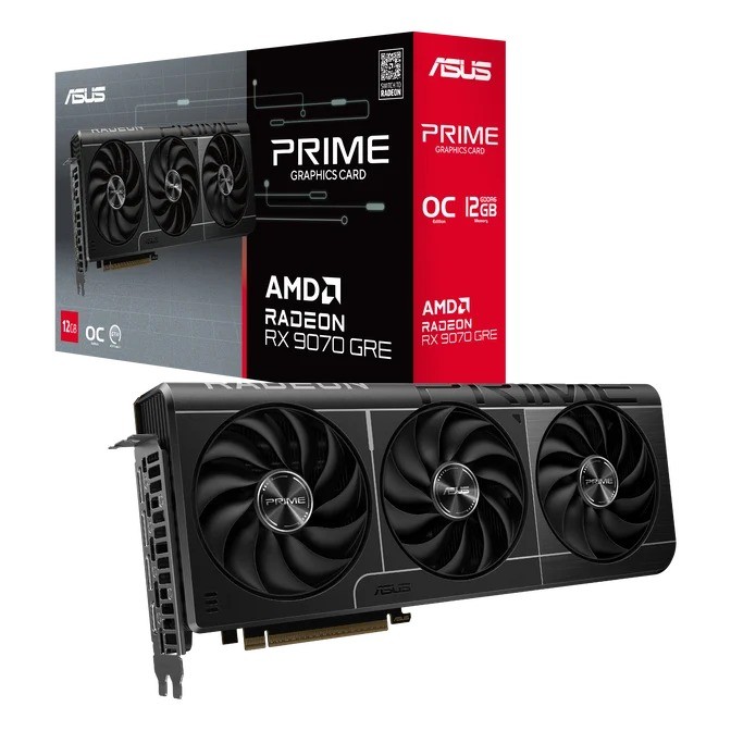 Scheda Video ASUS Prime Radeon AMD RX 9070 GRE OC Edition 12GB GDDR6 Nero