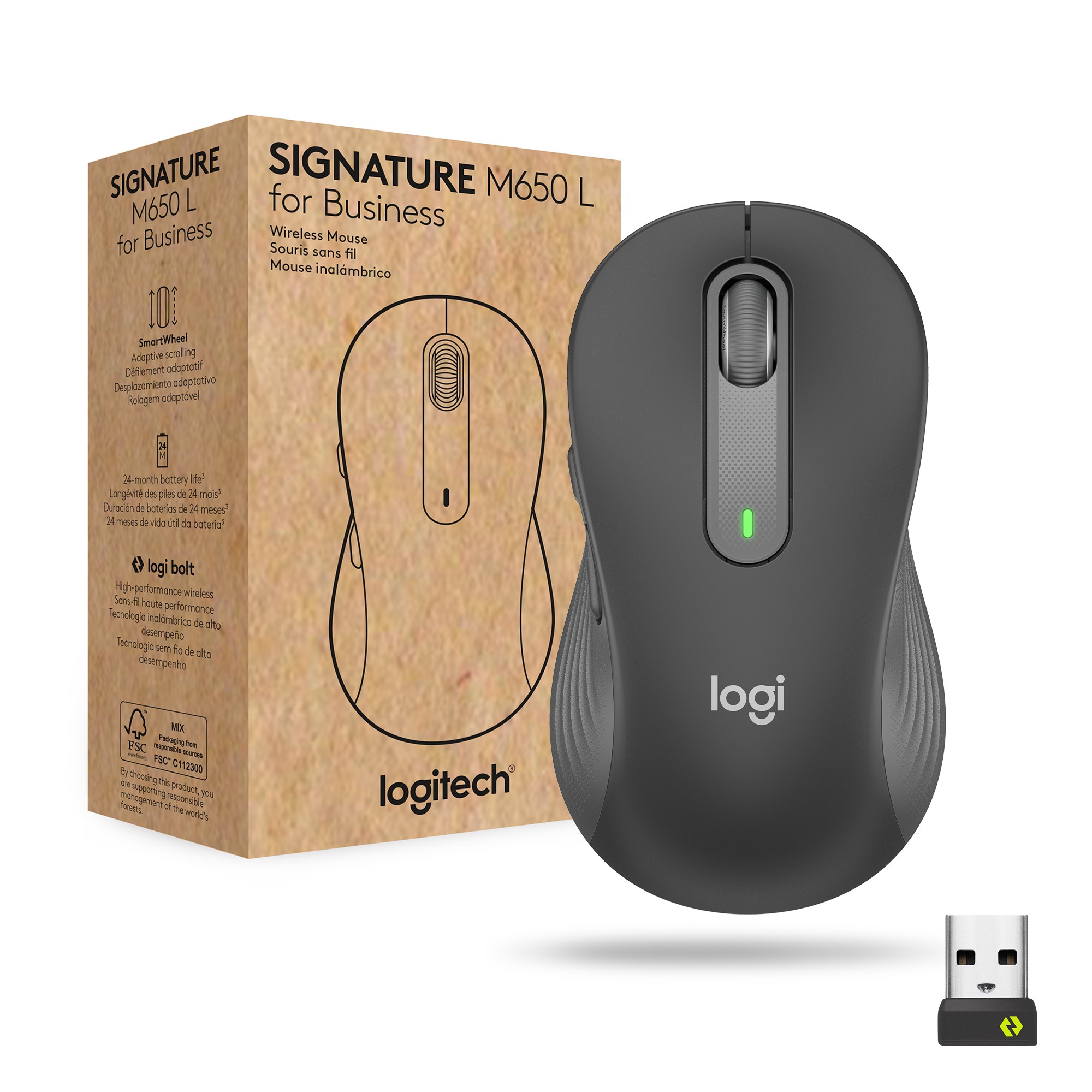 Mouse Logitech Signature M650 L in grafite - Immagine 1