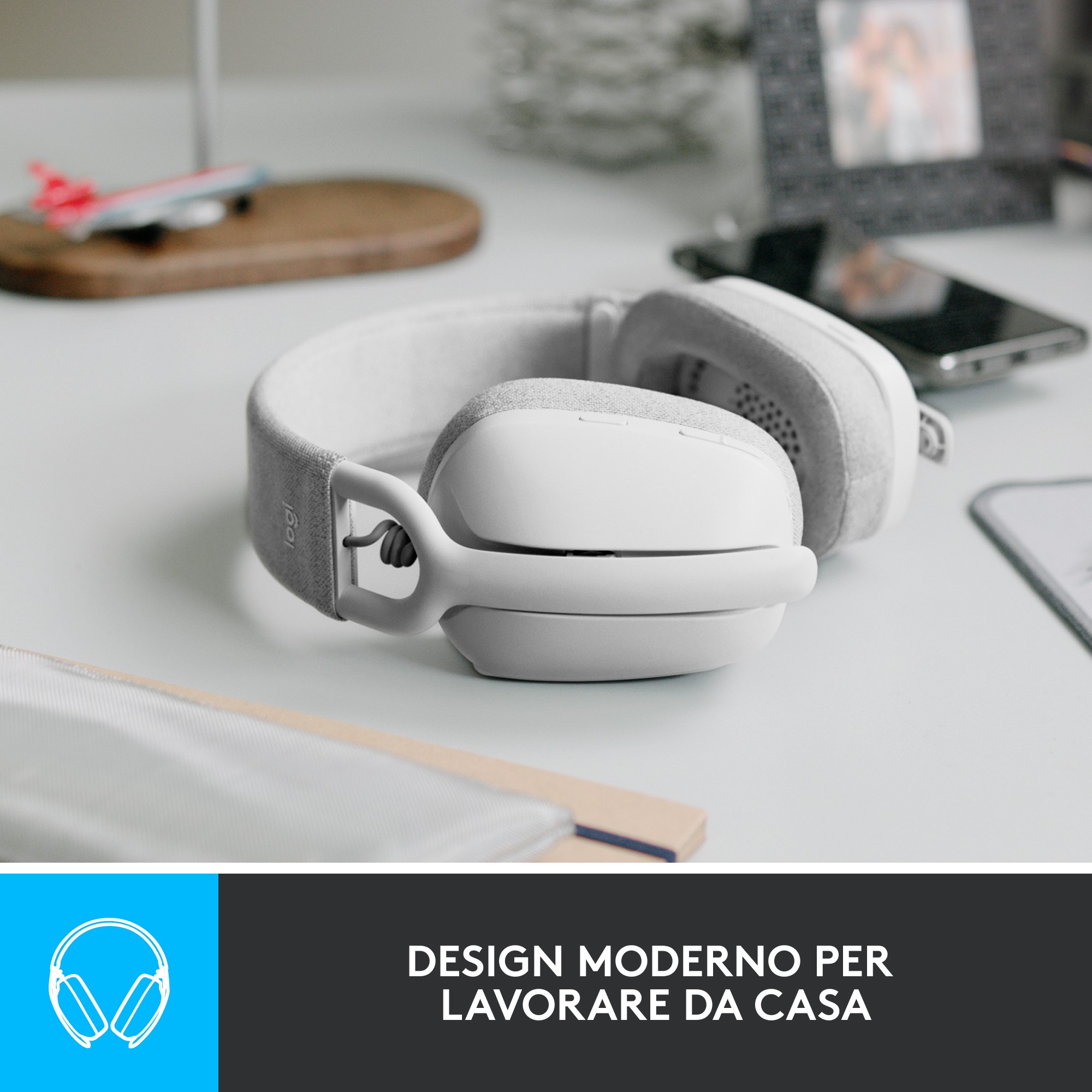 Cuffie Logitech Zone Vibe 100 Bluetooth Bianco - Immagine 1