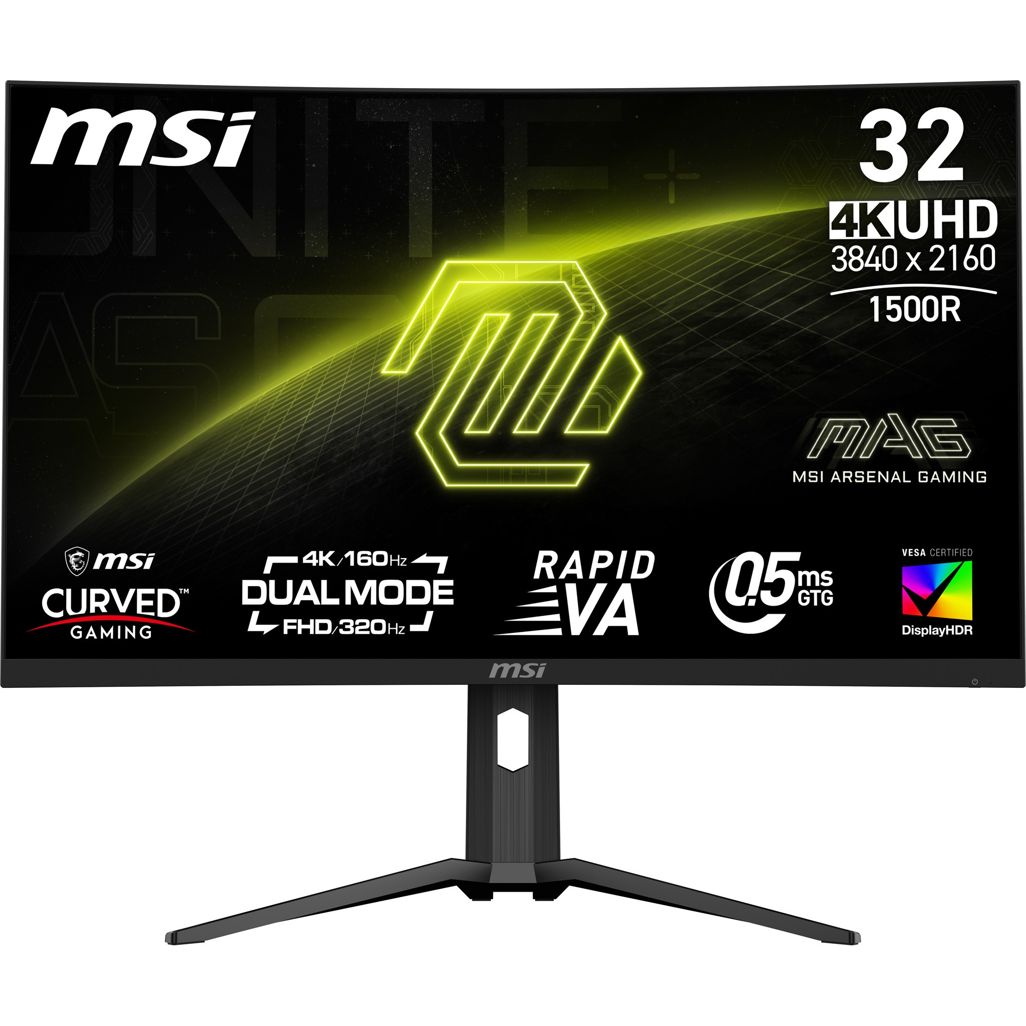 Monitor MSI MAG 321CUPDFDE 32 Nero UltraHD 4K Rapid-VA Curvo Dual-Mode 160 320 Hz USB-C 320Hz - Immagine 1