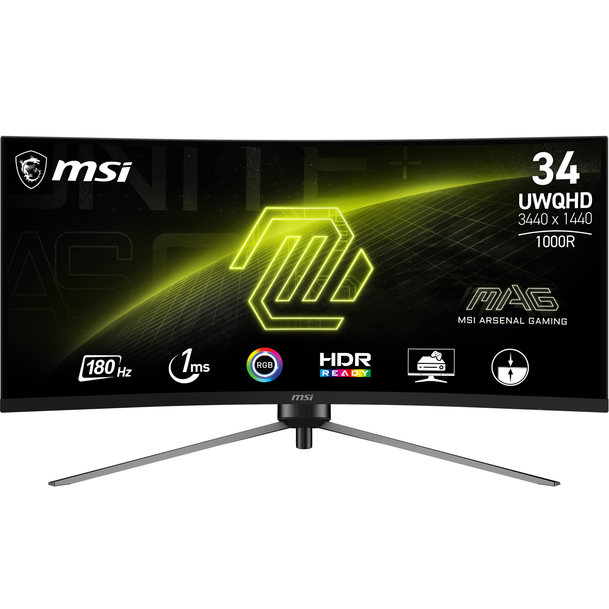 Monitor MSI MAG 345CQRDE 34'' UWQHD VA Curvo 180Hz Nero - Immagine 1