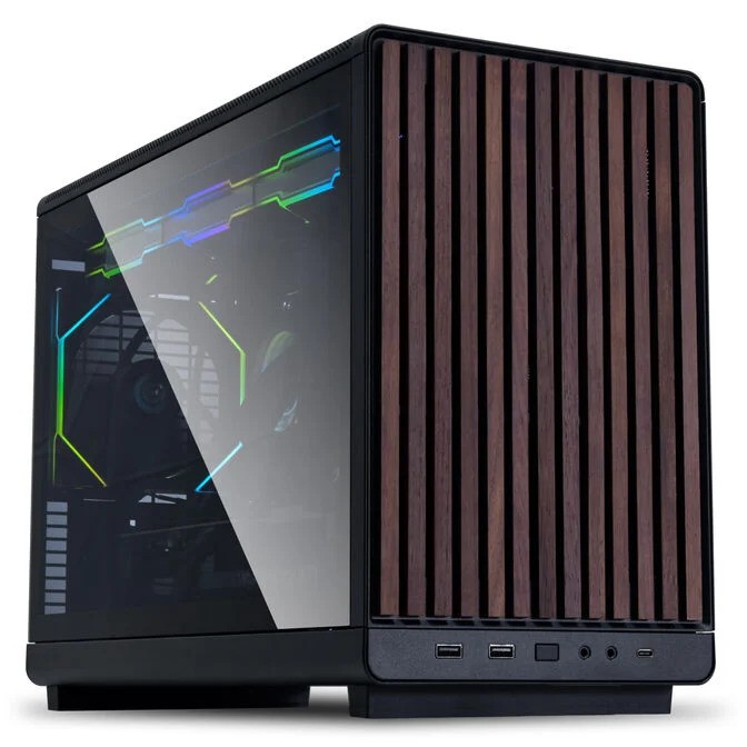 Case Lian Li DAN Cases A3-mATX Wood Edition Vetro Temperato Micro-ATX Nero - Immagine 1