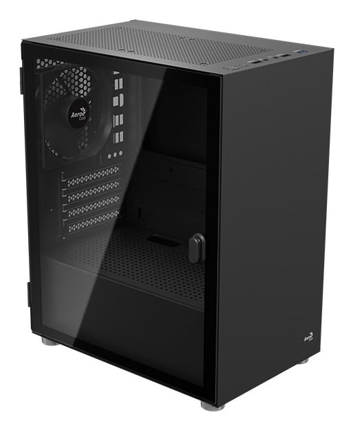 Case Aerocool CS-111-G-BK-v1 Mini Tower Vetro Temperato Nero - Immagine 1