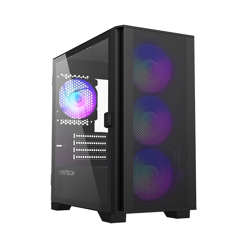 Case Montech AIR 100 ARGB Micro-ATX Vetro Temperato Nero - Immagine 1