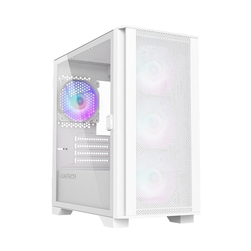 Case Montech AIR 100 ARGB Micro-ATX Vetro Temperato Bianco - Immagine 1