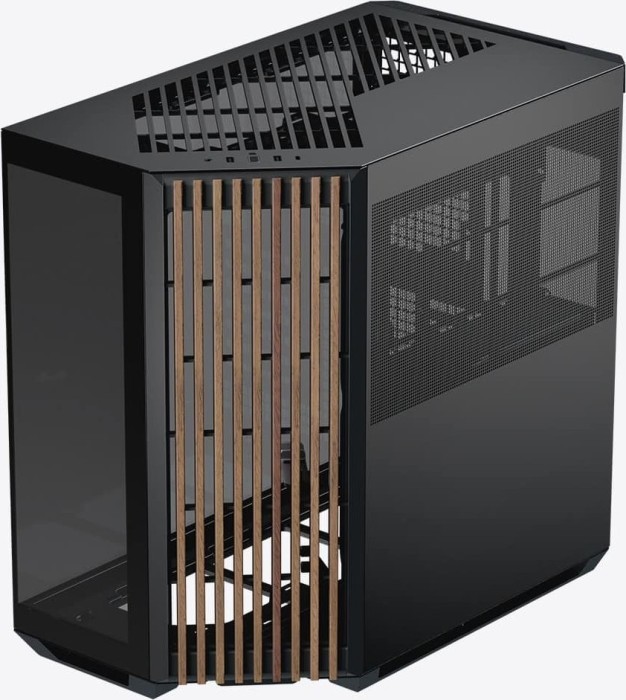 Case APNX V1-W-BK-v1 Midi Tower Vetro Temperato Nero - Immagine 1